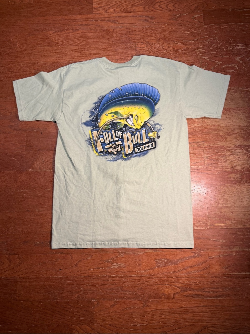 Y2K Something Fishing Full of Bull Dolphin Graphic Tee